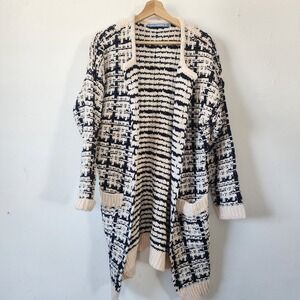 Womens Michelle Nicole Long Cardigan Sweater Medium Chunky Pockets